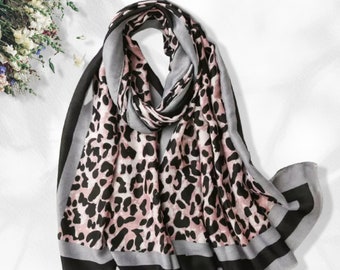 Leopard Print Scarf Shawl Wrap Large Scarf Women Handmade Personalized Gifts For Women Mothers Day Gift for Her Birthday Gift for Women