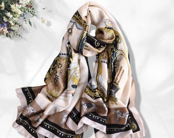 Ivory Shawl Women Silk Scarf Infinity Scarf Women Scarves Summer Personalized Gifts For Her Mothers Day Gift Mom Gift Birthday Gifts for Her