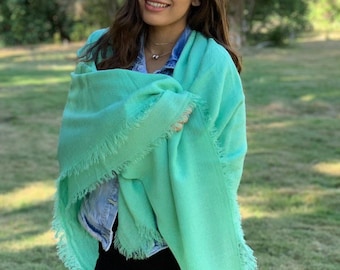Mint Blanket Scarf / Personalized Wedding Blanket Favors / Blanket Scarf / Plain Scarf / Winter Scarf / Oversized Scarf / Bridesmaids Gifts