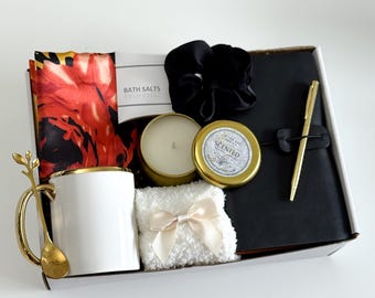 Happy Mother's Day Gift Box with Scarf, Mustard Head Scarf, Silky Scarf for Hair, Personalized Scarf, Mother's Day Gift