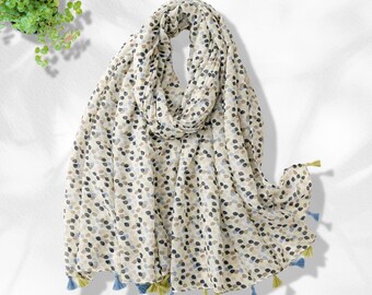 Polka Dot Summer Scarf Personalized Gift Scarves Wrap Shawl Soft Women Scarf Lightweight Soft Long Scarf Mothers Day Gift for Her