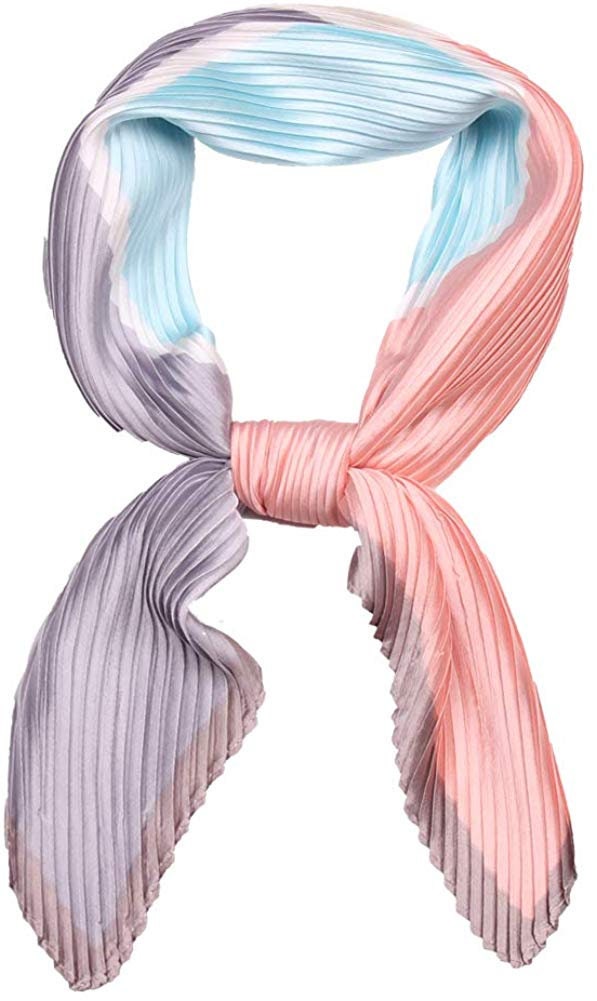 Pleated Scarves / Bandana / Silk Head Neck Scarf / Women | Etsy