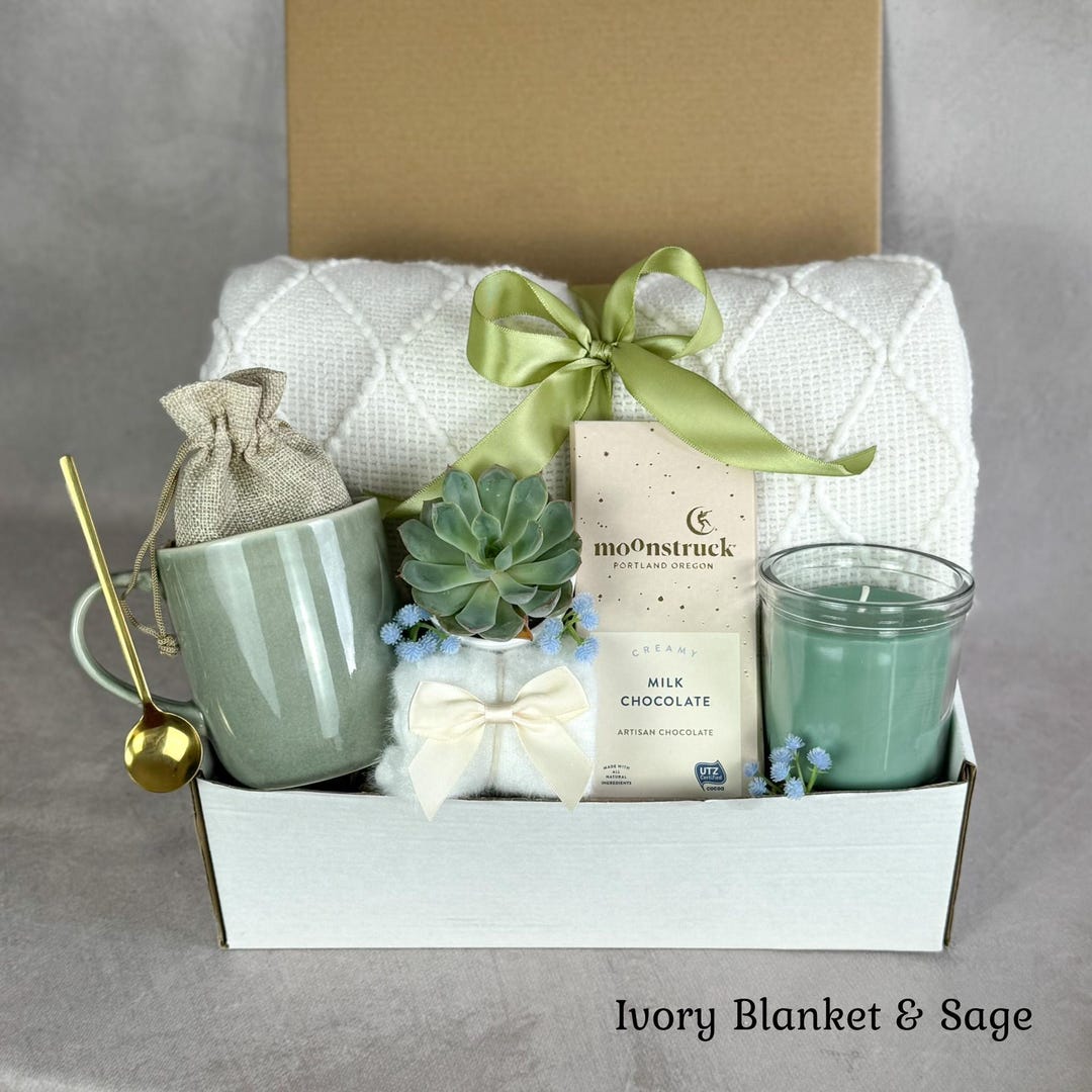 Thinking of You Gift Box, Get Well Soon Hygge Gift Box, Succulent