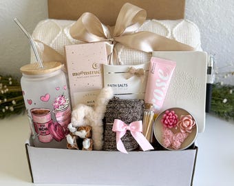 Hug In A Box, Encouragement Gift, Mom Gift Set, Hygee Gift Box, Thinking Of You Box, Cozy Care Package, Self Care Basket, Blanket Gift Box
