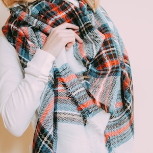 Plaid Blanket Scarf, Plaid Shawl, Tartan Plaid Scarf, Tartan Scarf, Blanket Scarf, Oversized Scarf, Oversized Blanket Scarf, Plaid Scarf
