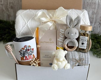 Expecting mom gift box, Trimester new mom baby, New parent gift basket, Postpartum care package, New baby girl gift box, Baby shower gift