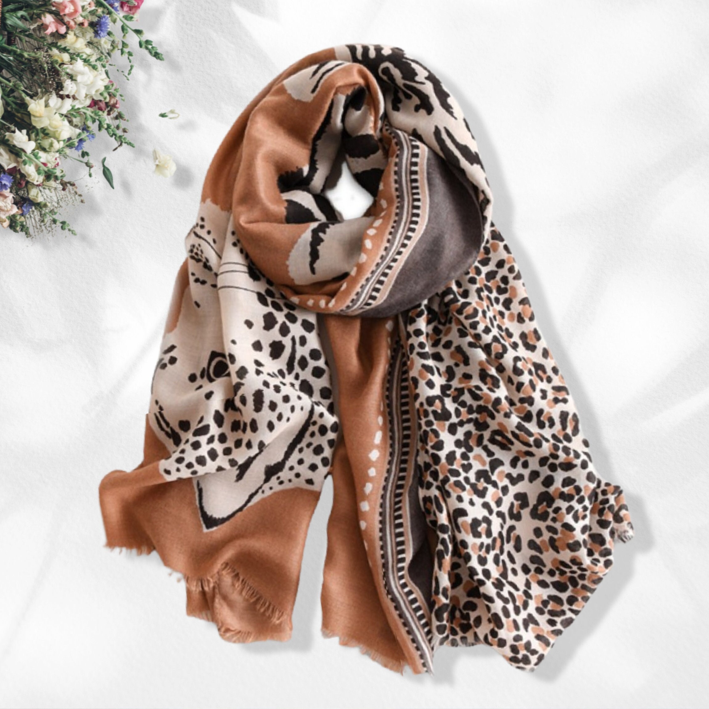 leopard silk scarf