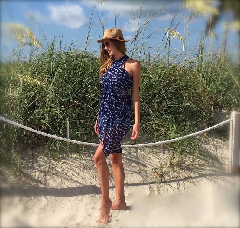Navy Sarong Bathing Suit Cover Ups Beach Cover up Swimsuit Etsy