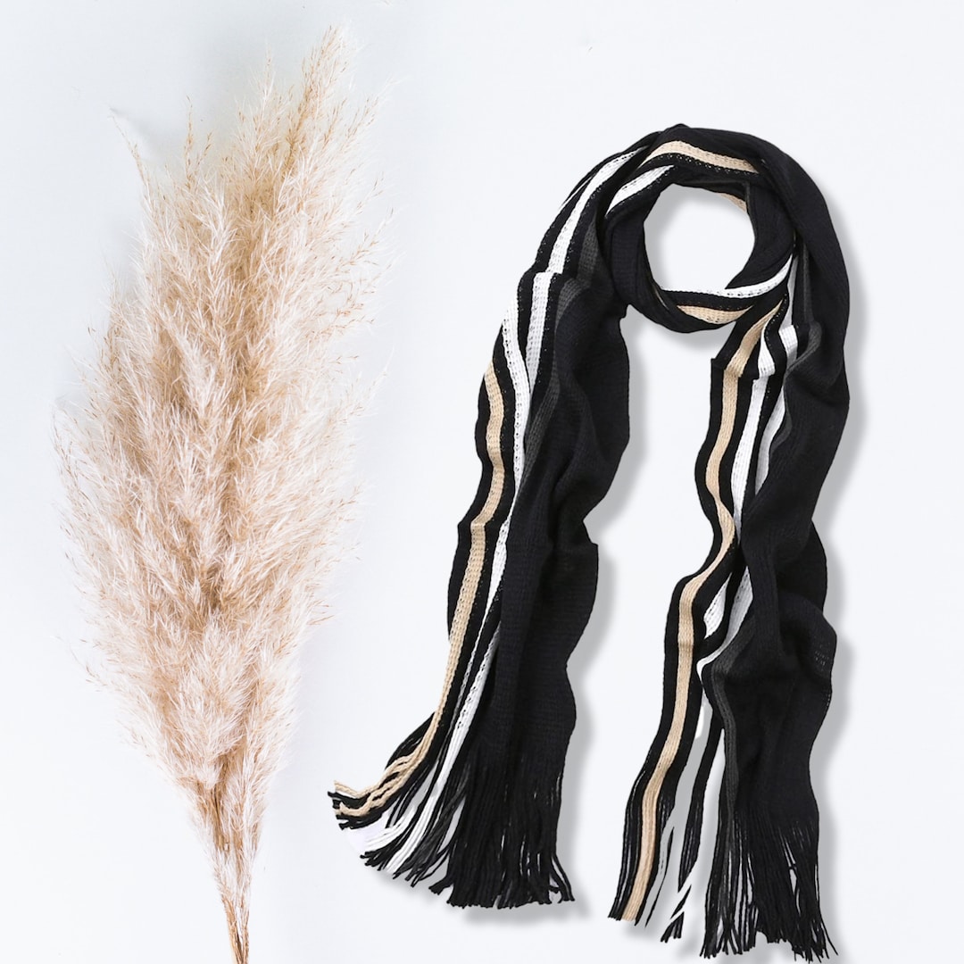Black Men Scarf Suit Scarf Scarves for Men Winter Scarf Wool Fabric ...