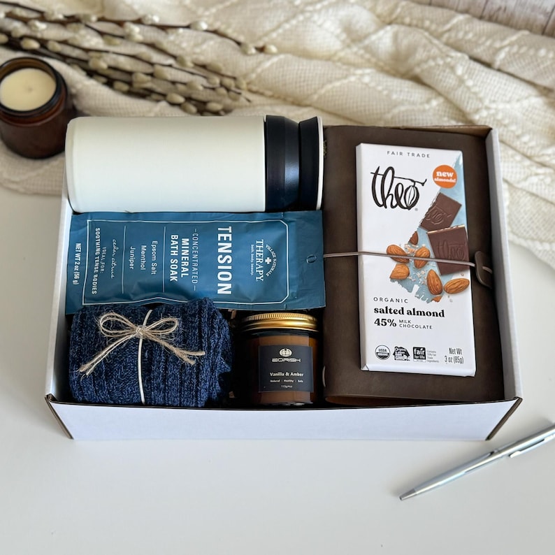Care Package for Men Get Well Soon Gift Box, Surgery Recovery Basket, Thinking of You Gift for Him, Men’s Care Box Cozy Essentials