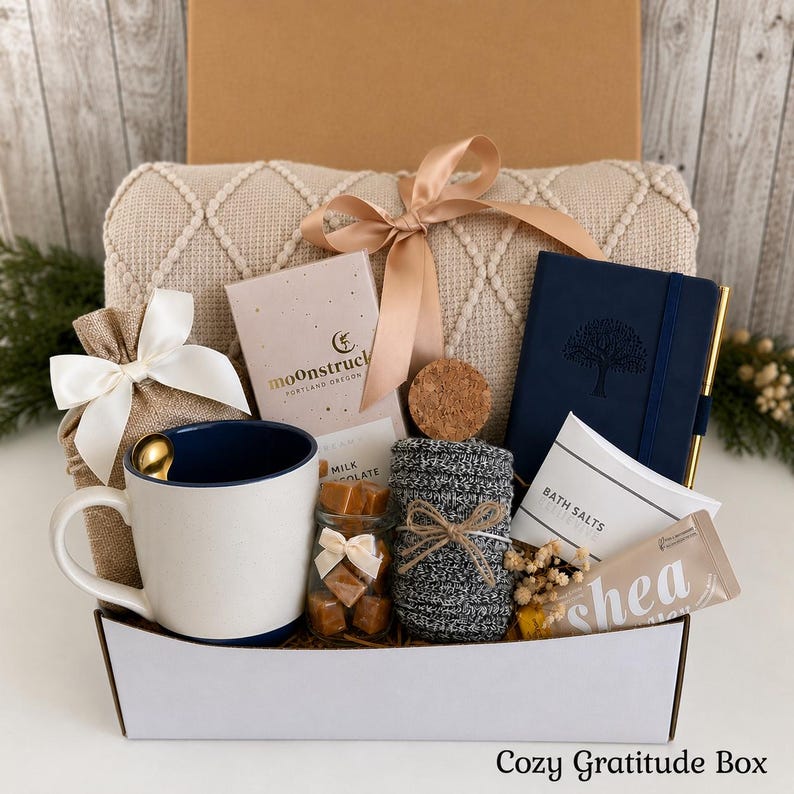 Gift basket for men, Cozy Gift Box for Him, Care Package For Him, Surgery care package for men, Christmas gift baskets for men Cozy Gratitude Box