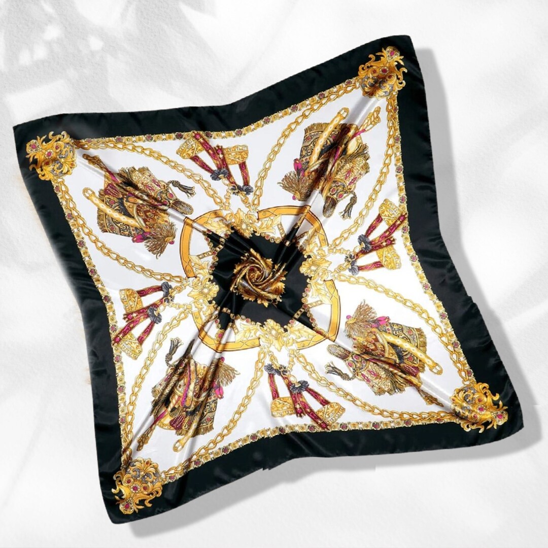 SIDE HEAD SCARF SOLID BLACK