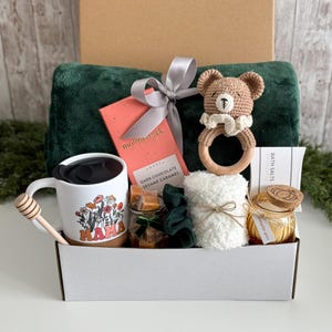 New Baby Gift Box, Congrats On Your New Baby, New Mama Gift Basket, Congratulations Pregnancy Gift Set, Postpartum care package Teddy bear Giggles