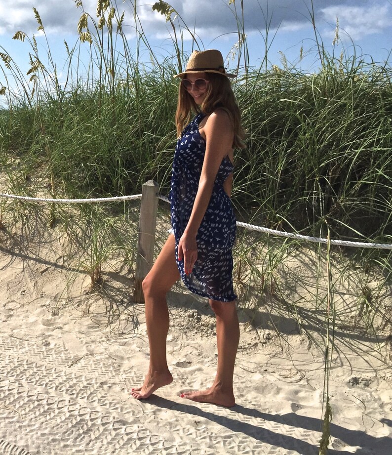 Navy Sarong Bathing Suit Cover Ups Beach Cover up Swimsuit Etsy