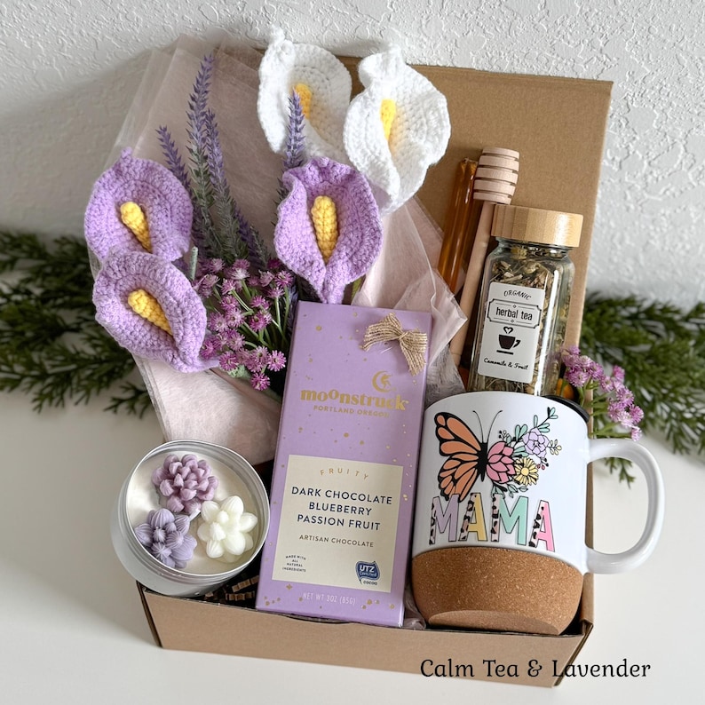 Mothers day baskets, Relaxing Spa Box for Mom, Thoughtful Mother’s Day Gift, Cute mothers day gifts, Best Mom Ever Gift Basket, Hug in a box Calm Tea & Lavender