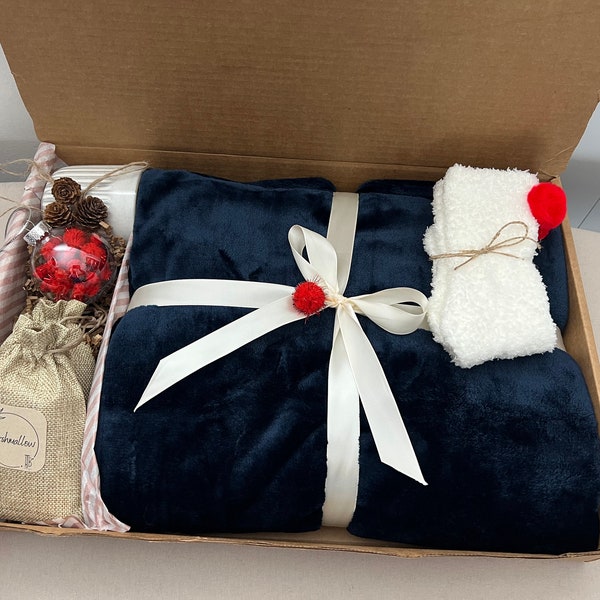 Cozy Blanket Gift Box Christmas Gifts Boxes Gift Box for Women Housewarming Gift Box Hygge Gift Box With Blanket Self Care Gift Basket