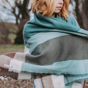 Tail & Brown Blanket Scarf Plaid Shawl Oversized Scarf Personalized Gift Winter Scarf Bridesmaid Favors Bridesmaid Shawl Winter Wrap