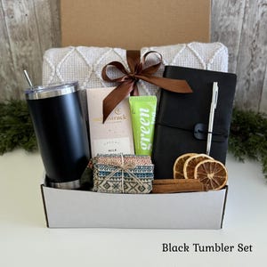 Gift basket for men, Cozy Gift Box for Him, Care Package For Him, Surgery care package for men, Christmas gift baskets for men Black Tumbler Set