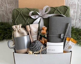 Employee appreciation gifts basket, New job gift basket for him, Mens gift box basket thank you office, Thank you notebook gift box for men