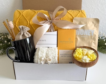 Sending Healing Vibes Gift Box For Women, Gift Basket With Blanket, Self care gifts for her, Get Well Gift For Her, Thinking Of You Gift