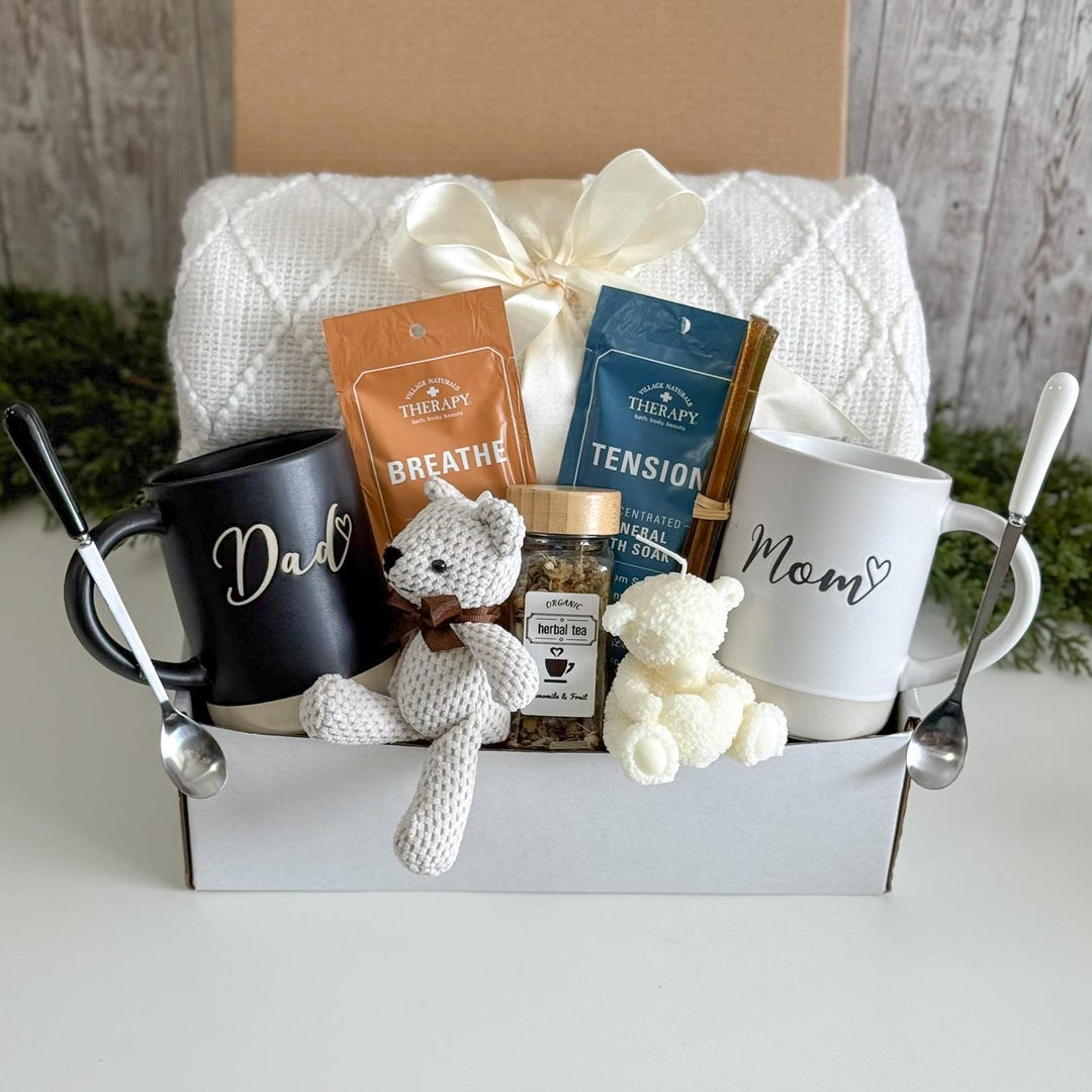 New Mom and Dad Gift Basket, New Baby and Mom Gift Basket
