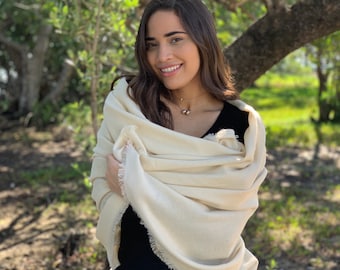 Ivory Blanket Scarf Personalized Wedding Blanket Favors Winter Scarf Oversized Scarf Bridesmaid Shawl Monogram Personalized Scarf Mom Gift