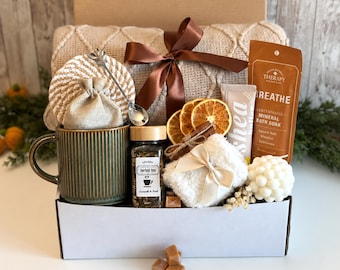 Cestas de regalo de lujo para mujer, Cesta de regalo para hermana, Paquete de atención para amiga, Cesta de regalo de agradecimiento para mujer, Regalo único para mujer