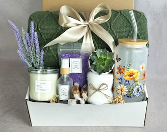 Cozy hygge gift box, Thinking of You Gift Box, Hygge gift basket blanket, Hug in a Box, Sympathy Gift Box, Emotional Support Gift Box