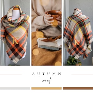 Beige Blanket Scarf, Bridesmaid Shawl, Tartan Plaid Scarf, Shawls for bridesmaids, Oversized Plaid Shawl Personalized Scarf, Tartan wrap