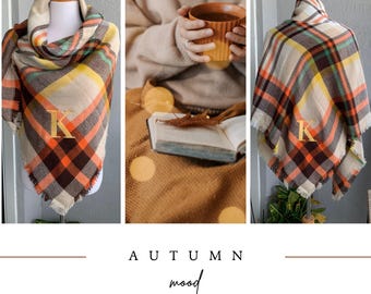 Beige Blanket Scarf, Wedding shawls & wraps, Shawls for bridesmaids, Oversized Plaid Shawl, Custom made shawl