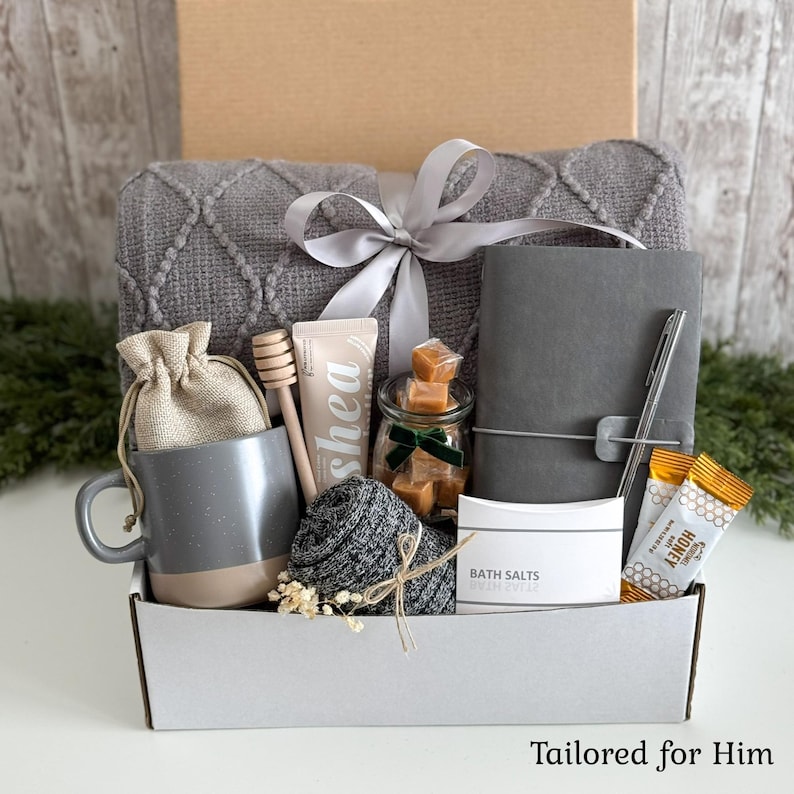 Gift basket for men, Cozy Gift Box for Him, Care Package For Him, Surgery care package for men, Christmas gift baskets for men Tailored for Him