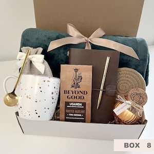 Hygge Gift Box with Blanket, Thank You Gift Basket, Thank You Gift or Friend, Care Package for Him, Gift Basket for Mentor, Coworker Gift