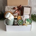 Hygge Gift Box with Blanket, Thank You Gift Basket, Thank You Gift or Friend, Care Package for Her, Gift Basket for Mentor, Coworker Gift