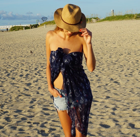 Navy Sarong Swimsuit Cover Ups / Pareo 