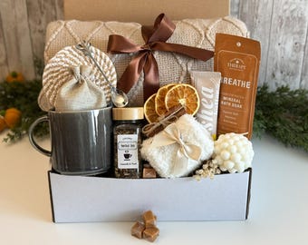 Fall Cozy Gift Box for Women, Autumn Care Package, Thinking of You Gift, Get Well Soon Basket, Birthday Gift, Warm Hug in a Box