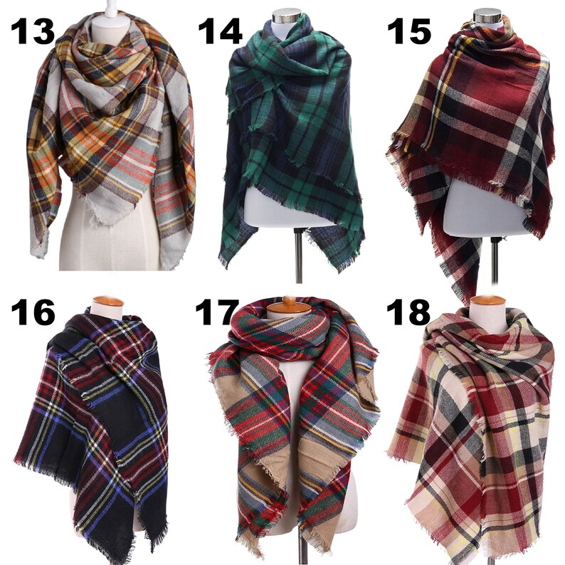 Plaid Blanket Scarf Bridesmaid Gift Tartan Plaid Scarf Etsy