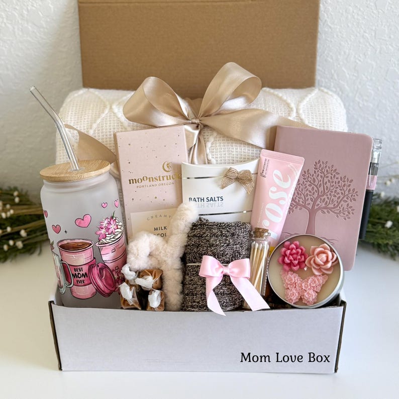 Mothers day baskets, Relaxing Spa Box for Mom, Thoughtful Mother’s Day Gift, Cute mothers day gifts, Best Mom Ever Gift Basket, Hug in a box Mom Love Box