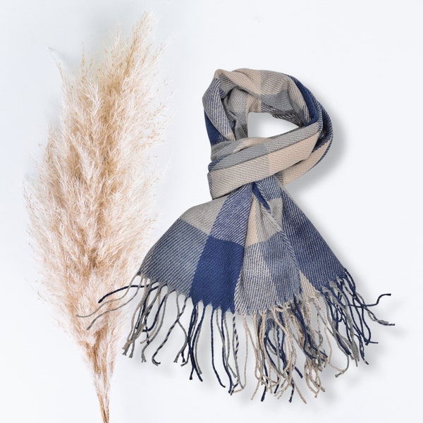 PLAID STRIPE SCARF