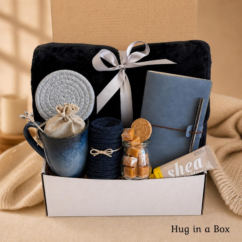 Hug care package for him, Hygge Self Care Gift Box, Christmas gift box, Gift box for Dad, Happy Birthday for Him, Fall gift box for men Hug in a Box