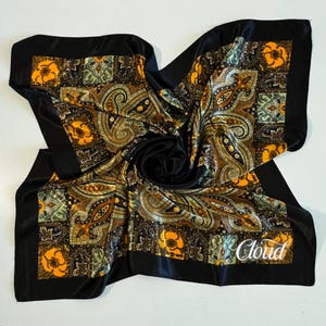 Black Silky Scarf, Gold Black Satin Head Scarf, White Silky Scarf for Hair, Large Satin Silky Head Wrap, Personalized Scarf for Women