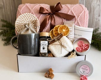 Thinking of You Gift Box, Get Well Soon Hygge Gift Box, Succulent Gift Basket, Hug in a Box, Sympathy Gift Box, Emotional Support Gift Box