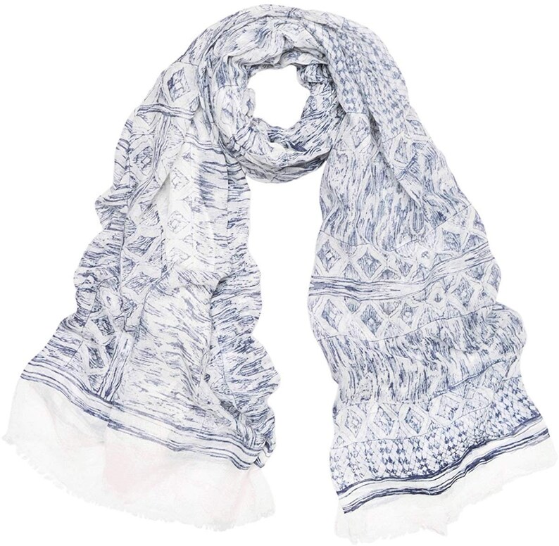 thumbnail image 2 of SAACHI Traveler Postcard Cotton Scarf 2 of 14