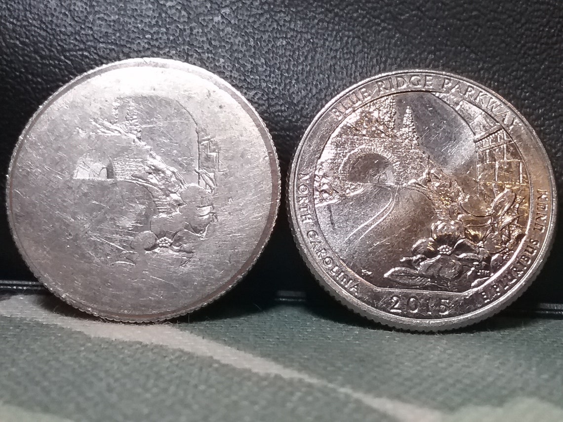 Error Coin 2015 Blue Ridge Parkway quarter with adjustment Etsy