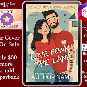 Love Down the Lane: Premade Book Cover Sweet Wholesome romance, contemporary romance, women&#39;s fiction romance, friends romance