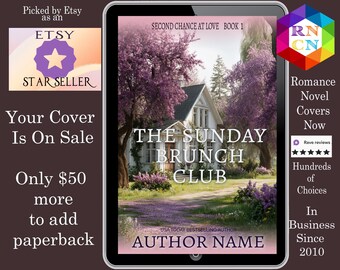 Sunday Brunch Club: Premade Book Cover Sweet Wholesome romance, contemporary romance, women's fiction romance, friends romance, bookstore