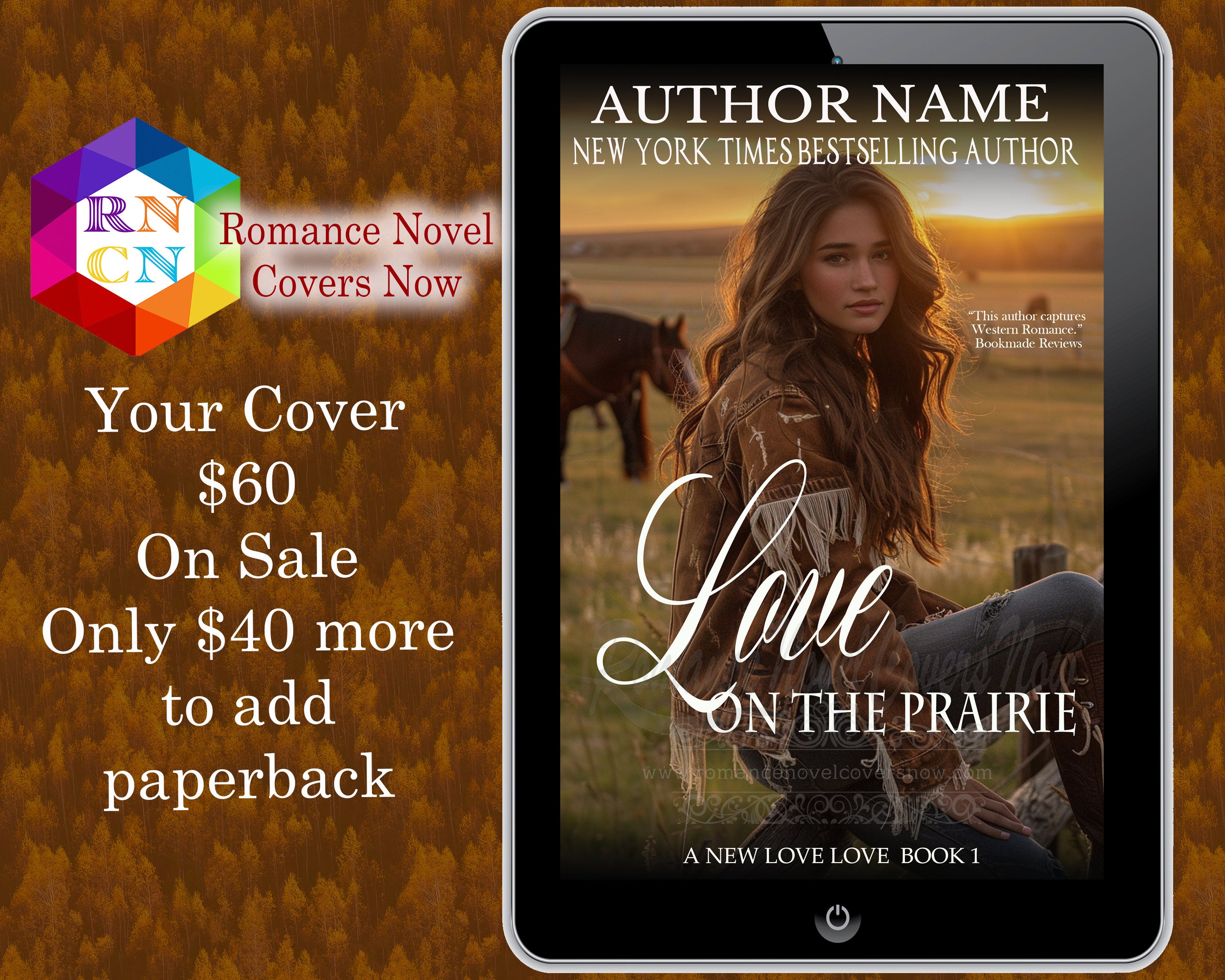 Love on the Prairie: Western romance book cover,  Premade Book Cover, Historical western America,  Book Cover, Ebook Cover