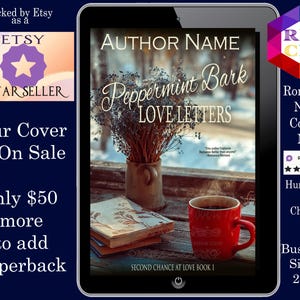 Peppermint Bark Love Letters: romance book cover Indie Authors Budget covers,  romance cover, sweet book covers, second chance romance