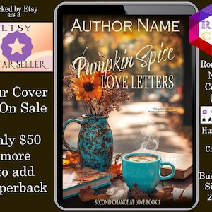 Pumpkin Spice Love Letters: romance book cover Indie Authors Budget covers,  romance cover, sweet book covers, second chance romance