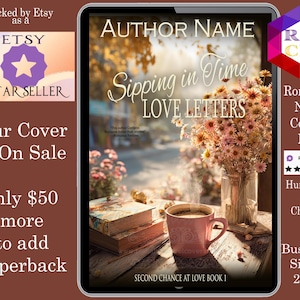 Sipping in Time Love Letters: romance book cover Indie Authors Budget covers,  romance cover, sweet book covers, Christian romance