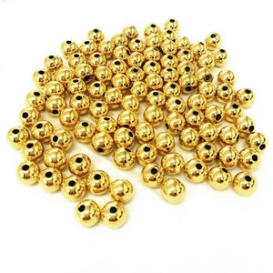 500/1000pcs Stainless Steel Beads Real Gold Plated Solid and not Solid 3.0mm 4.0mm